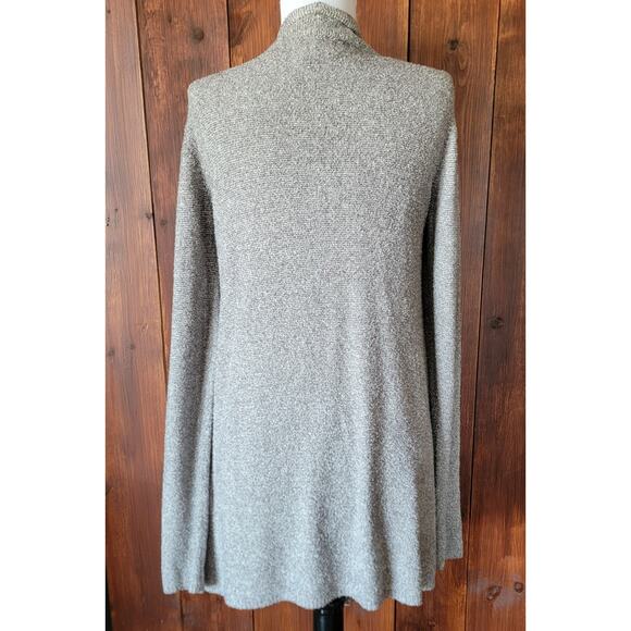 Barefoot Dreams Bamboo Chic Lite Cardigan S/M Heather Gray Open Front Waterfall - Picture 8 of 11